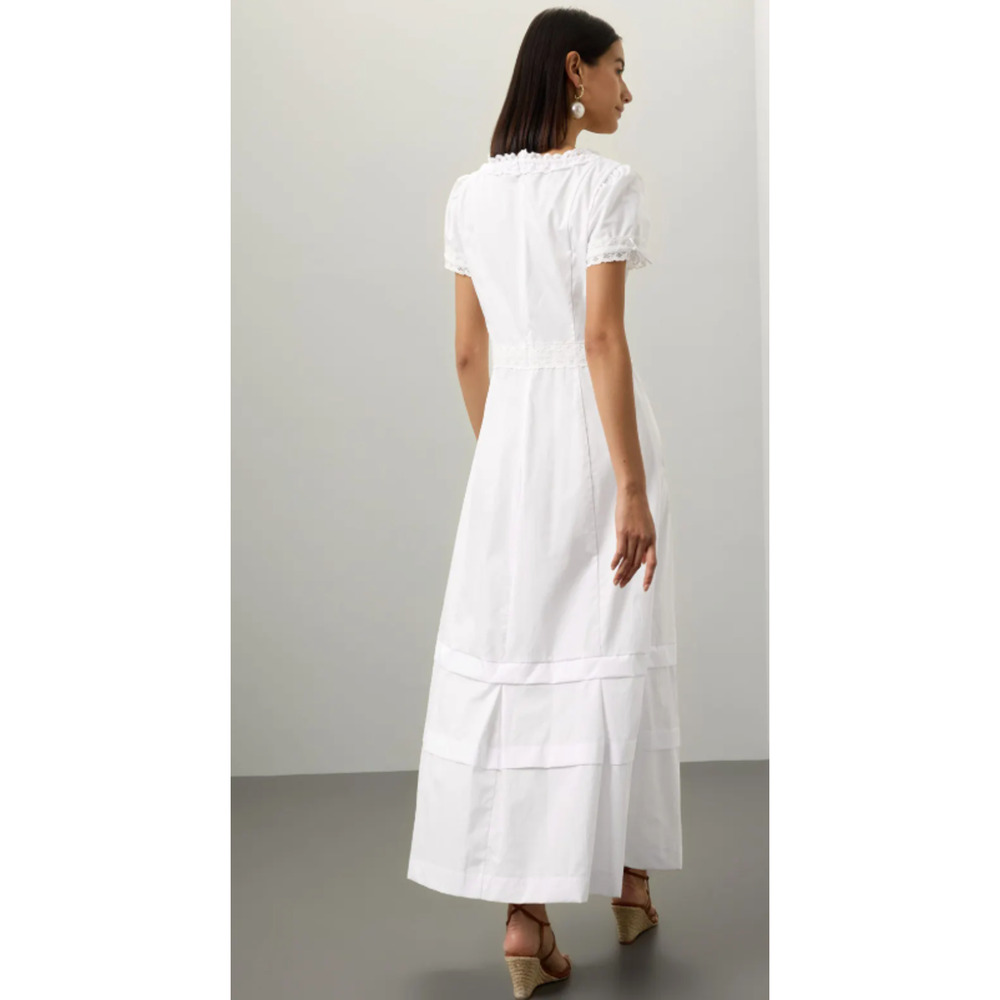 Samantha Sipos Vintage Petticoat Midi Dress in White Size 2 - Picture 2 of 10